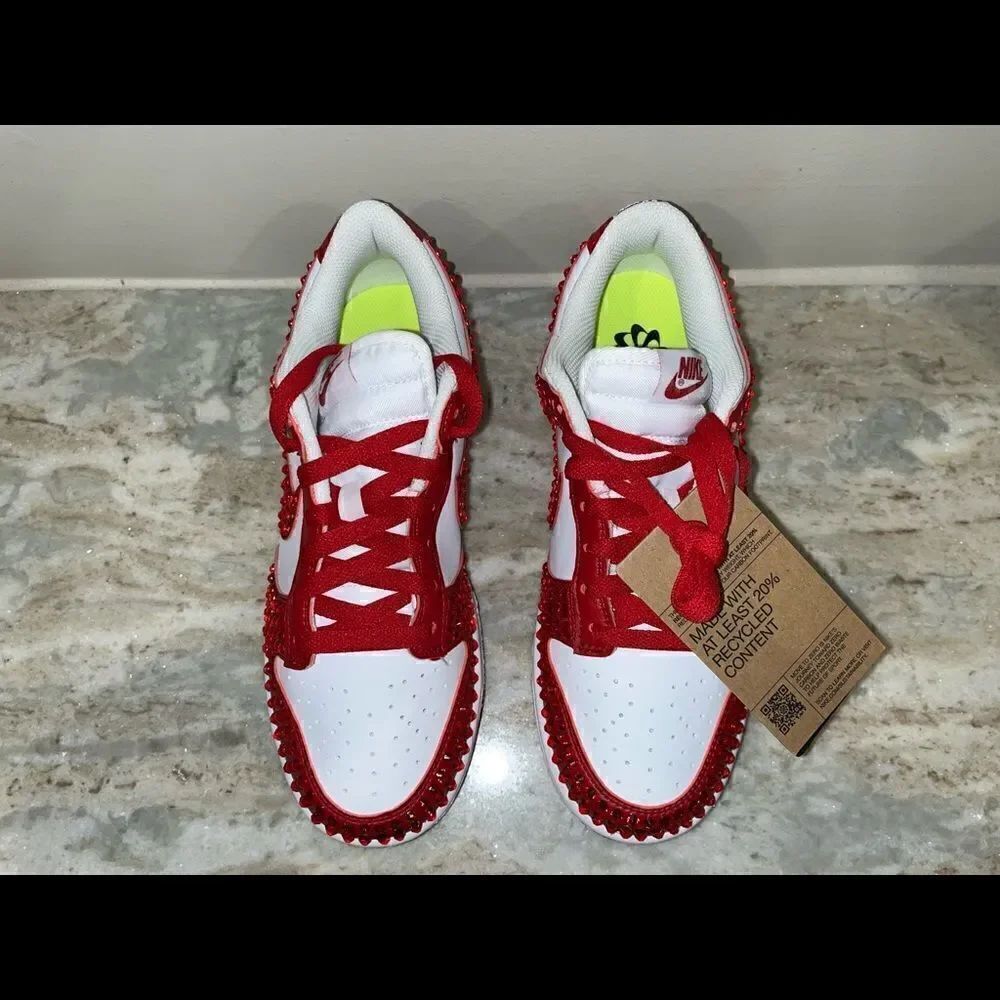 Nike Dunks with Ruby Red Gems - Picture 5 of 7